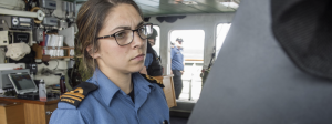 Female sailor on Canadian naval ship